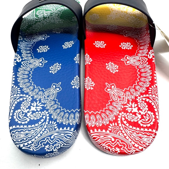 Polo Ralph Lauren Color-Block PAISLEY BANDANA BIG PONY Pool Slides main image 15